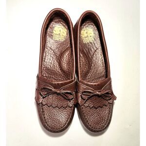 SAS Comfort Handsewn Moc Toe Kiltie Loafers Womens 9 Wide Brown Made USA Classic